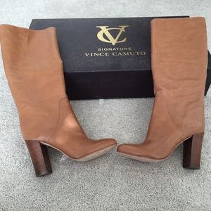 Vince Camuto boots 5 neutral nude tan khaki Carmel boot